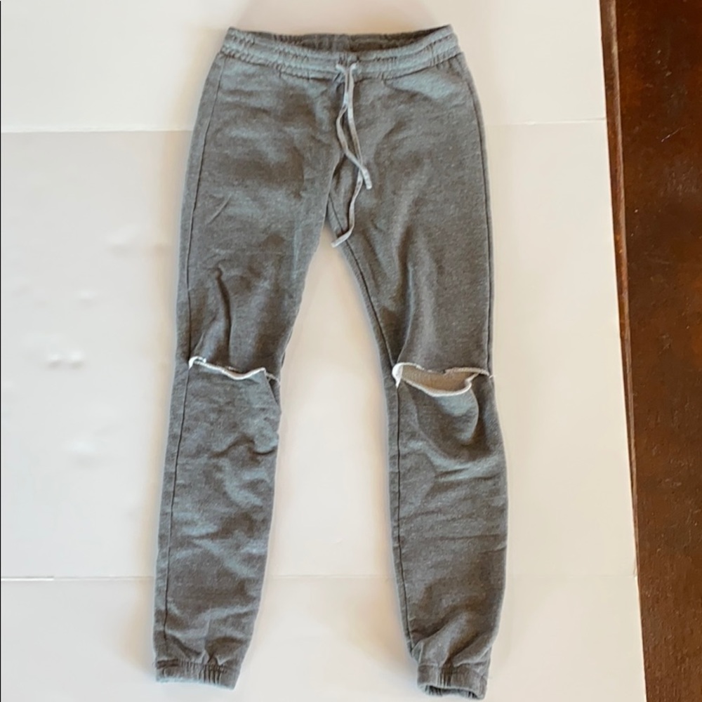 Michael Lauren slashed knee jogger sweatpants, Xs